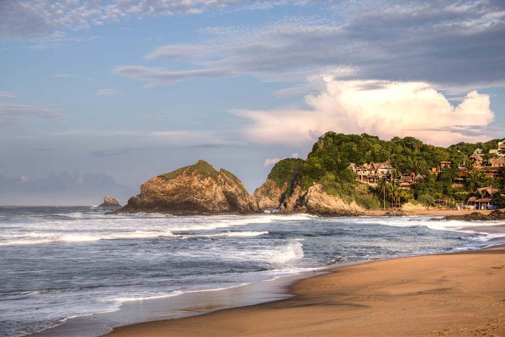 Zipolite nude beach in Mexico