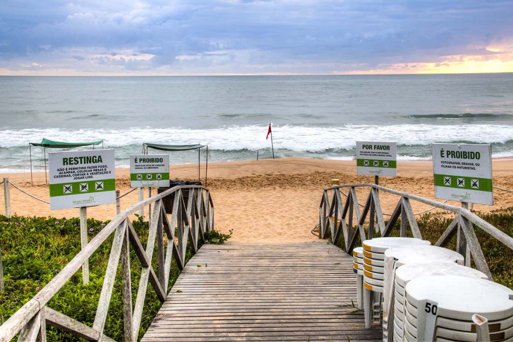 Praia do Pinho nude beach and naturist camping near Florianopolis, Brazil