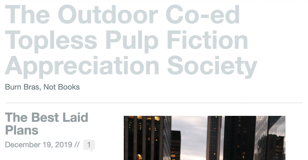 Nudist Blogs You Really want to Follow in 2020: The Outdoor Co-ed Topless Pulp Fiction Appreciation Society