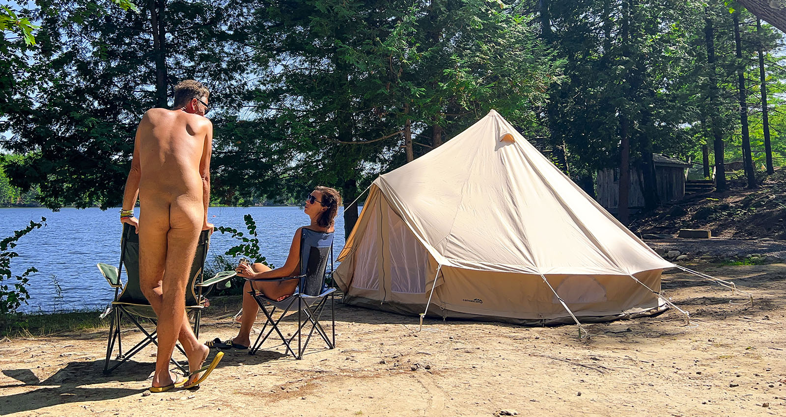 Nude in tent